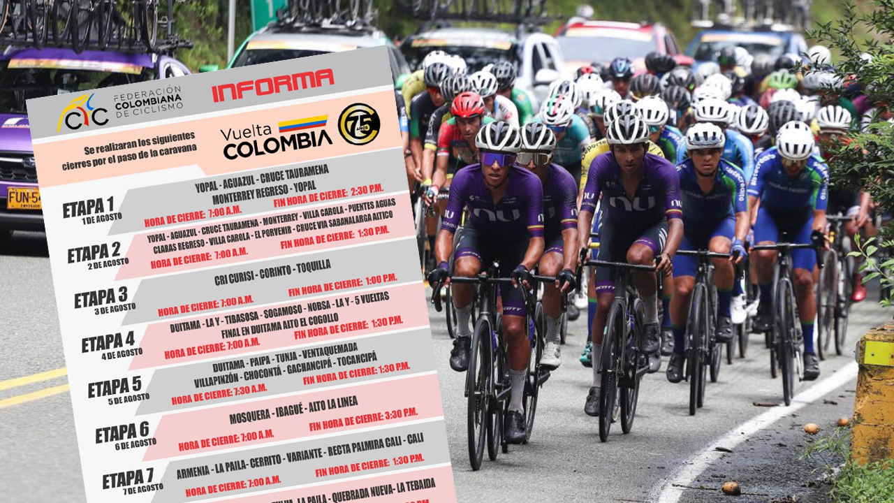 Tres de las 10 etapas de la versión 75 de la Vuelta a Colombia, transitarán por vías del departamento de Boyacá, por loque obviamente se generarán cierres viales. Foto: Archivo Federación Colombiana de Ciclismo.