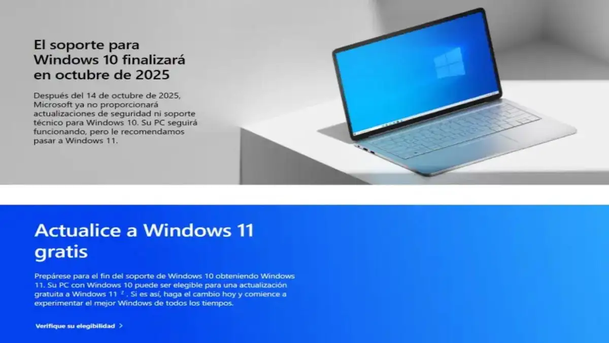 El 14 de octubre de 2025 es el día que Microsoft decretó para el final de vida (End of Life) de ese sistema operativo. Foto: Microsoft