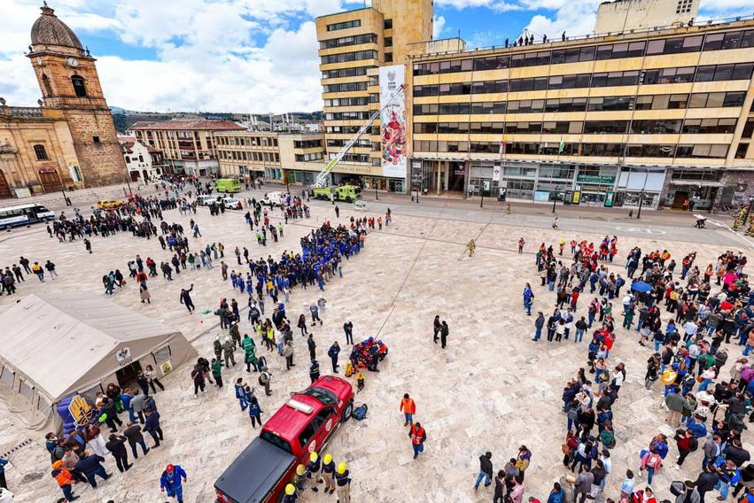 Tunja lideró el simulacro en Boyacá con más de 28.200 personas evacuadas coordinadas por autoridades de la ciudad. Foto: Alcaldía de Tunja.