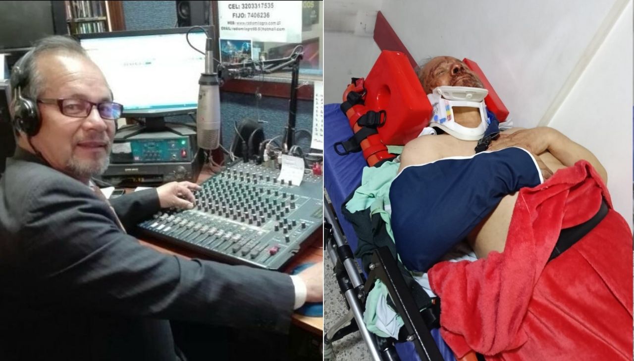 El periodista Evangelista Hernández Mendivelso, permanece hospitalizado en la Clínica de Los Andes a la espera de intervenciones quirúrgicas. Foto: Suministrada a Tuiteros Boyacá.