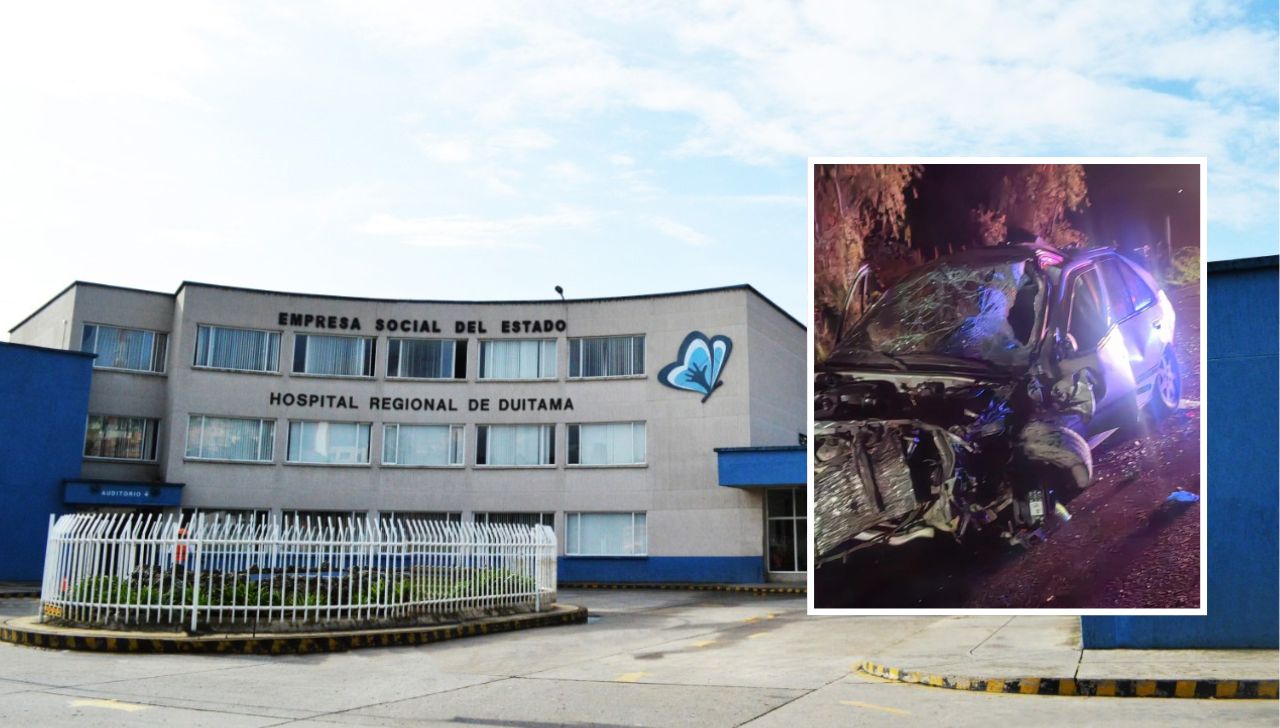 Hospital y vehiculo accidentado
