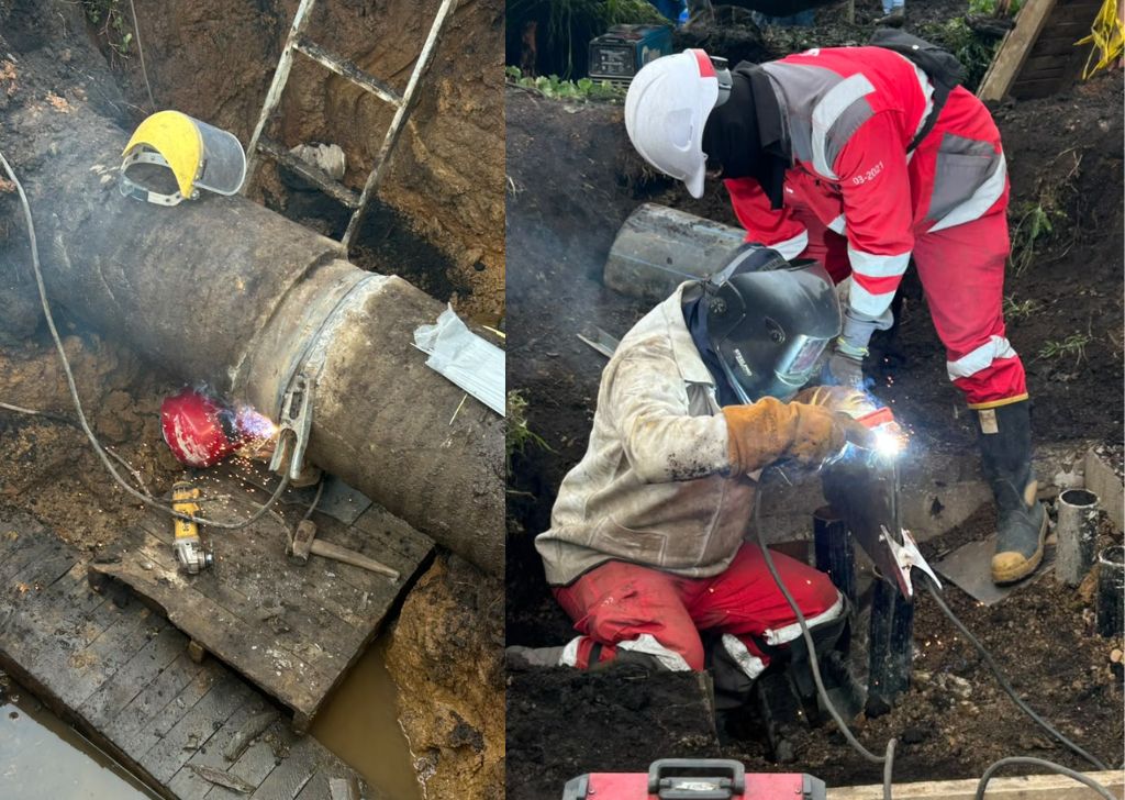 Veolia arreglo tubo principal Teatinos Tunja