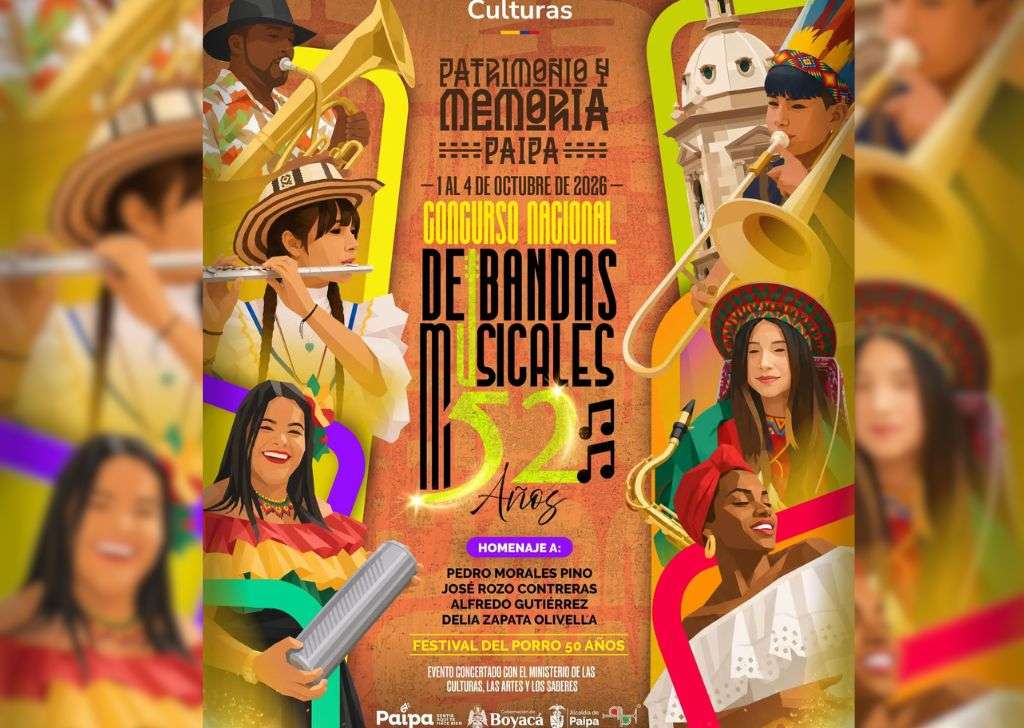 Afiche Concurso Nacional de Bandas Paipa versión 52