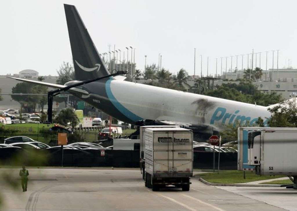 Avión de Amazon accidentado en Miami