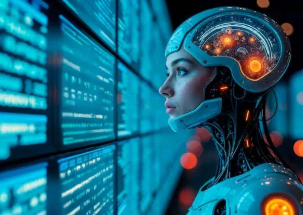 Inteligencia Artificial robot ilustración IA.